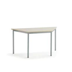 Pöytä SONITUS TRAPETS 1200x600x720 mm, korkeapainelaminaatti HPL, koivu, hopeanharmaa