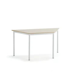 Pöytä SONITUS TRAPETS 1200x600x720 mm, korkeapainelaminaatti HPL, koivu, valkoinen