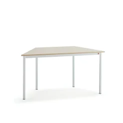 Pöytä SONITUS TRAPETS 1200x600x720 mm, korkeapainelaminaatti HPL, koivu, valkoinen