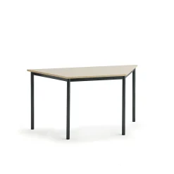 Pöytä SONITUS TRAPETS 1200x600x720 mm, korkeapainelaminaatti HPL, koivu, antrasiitinharmaa