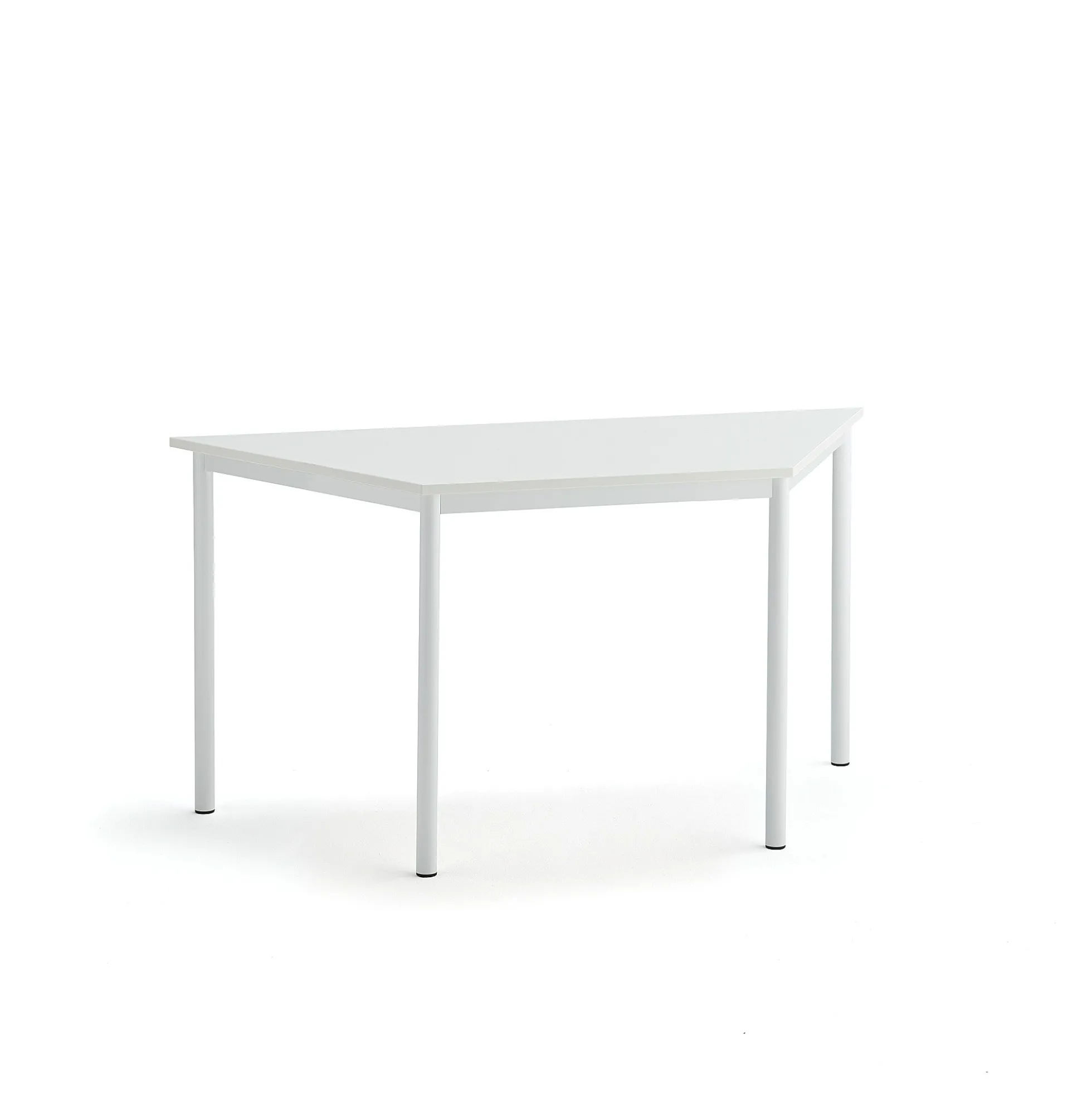 Pöytä SONITUS TRAPETS 1400x700x720 mm, korkeapainelaminaatti HPL, valkoinen, valkoinen
