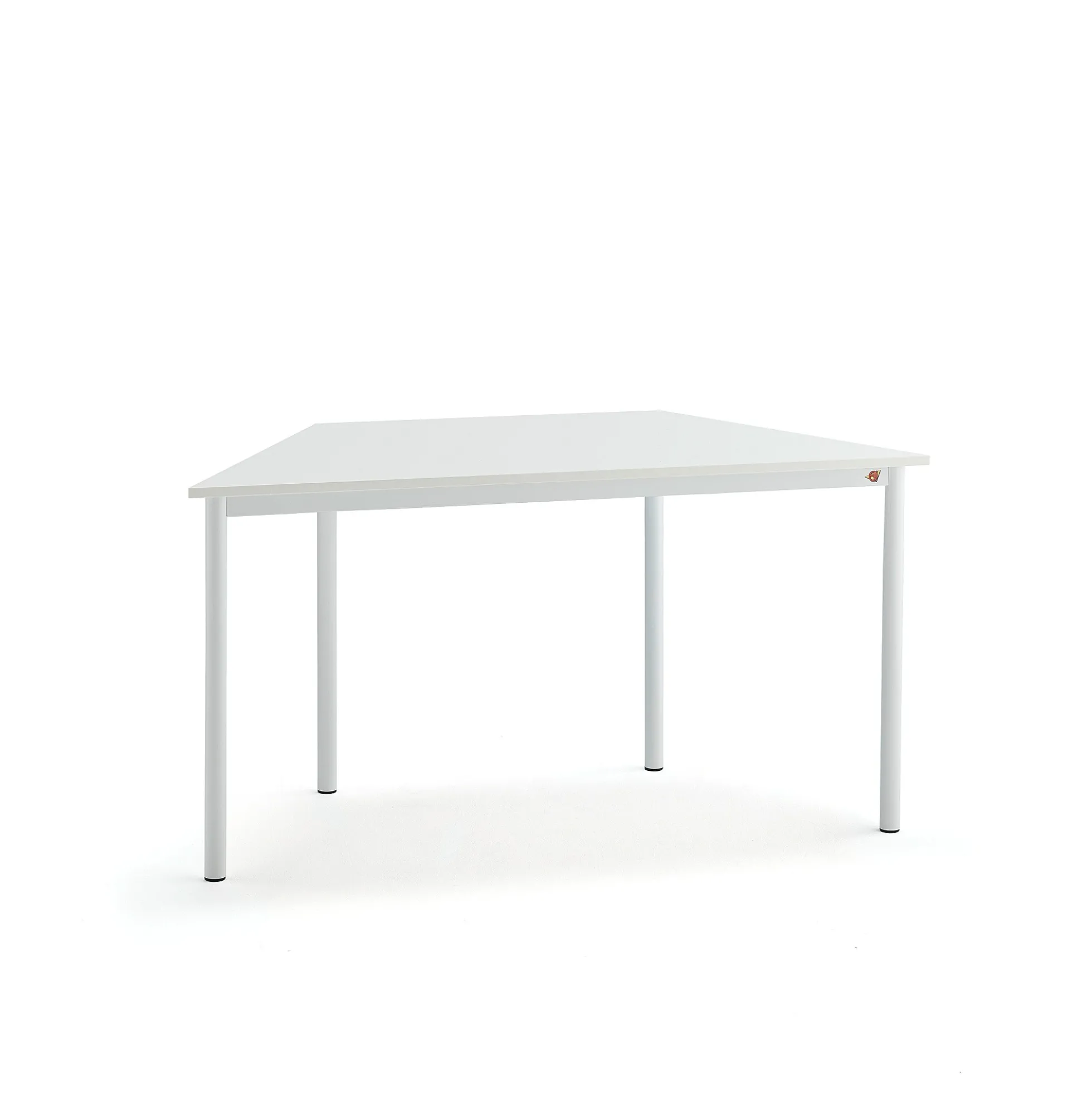 Pöytä SONITUS TRAPETS 1400x700x720 mm, korkeapainelaminaatti HPL, valkoinen, valkoinen