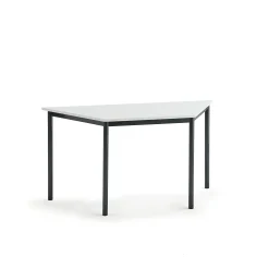Pöytä SONITUS TRAPETS 1400x700x720 mm, korkeapainelaminaatti HPL, valkoinen, antrasiitinharmaa