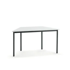 Pöytä SONITUS TRAPETS 1400x700x720 mm, korkeapainelaminaatti HPL, valkoinen, antrasiitinharmaa