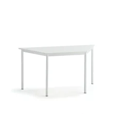 Pöytä SONITUS TRAPETS 1200x600x720 mm, korkeapainelaminaatti HPL, valkoinen, valkoinen