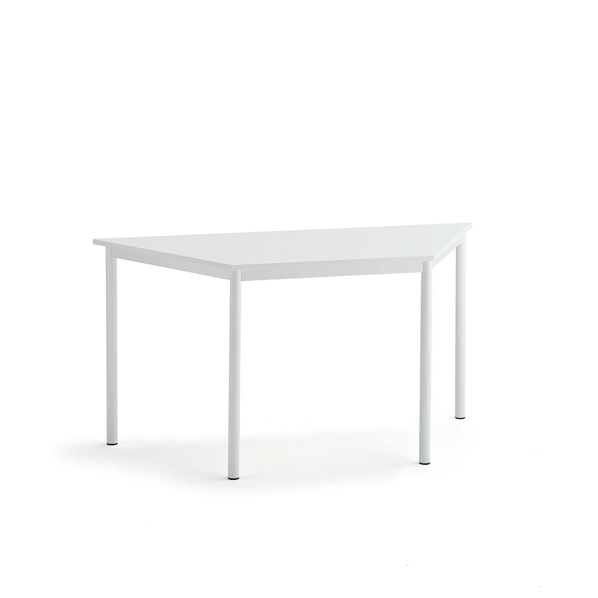 Pöytä SONITUS TRAPETS 1200x600x720 mm, korkeapainelaminaatti HPL, valkoinen, valkoinen