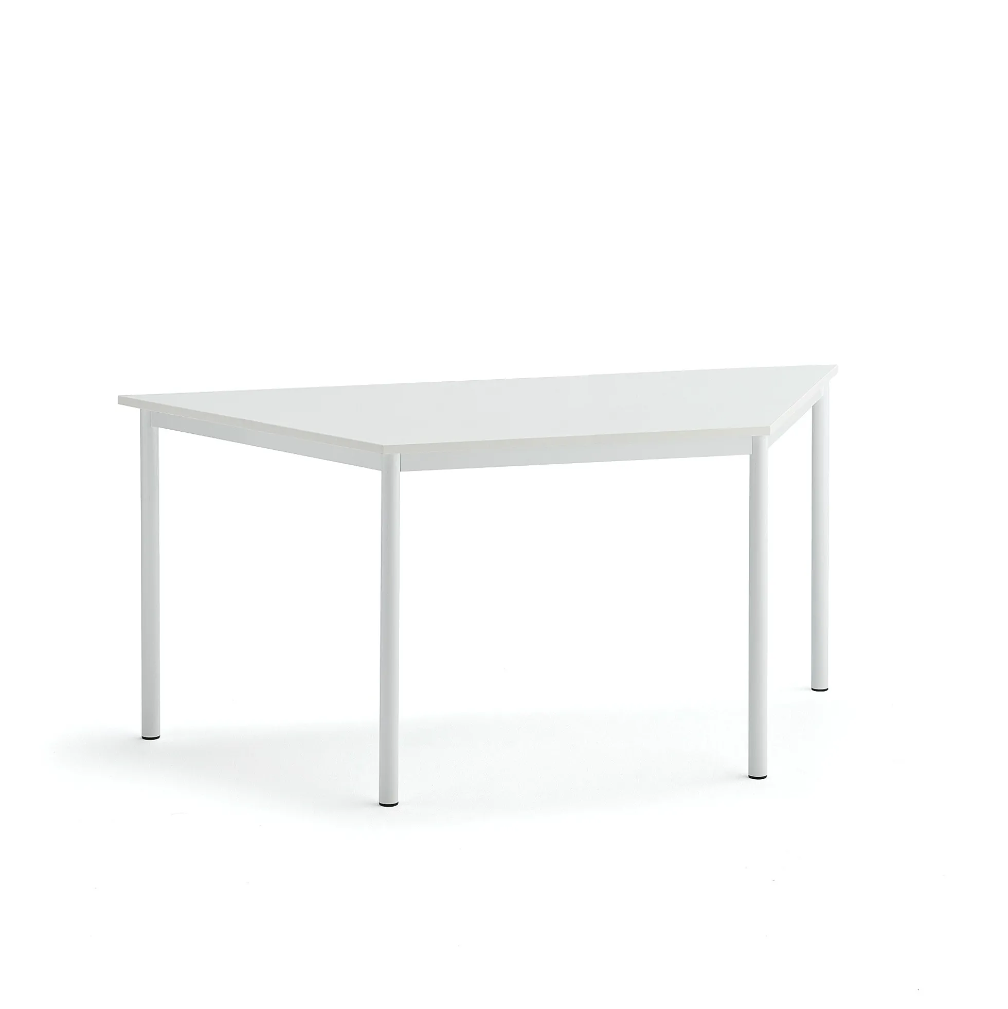Pöytä SONITUS TRAPETS 1600x800x720 mm, korkeapainelaminaatti HPL, valkoinen, valkoinen