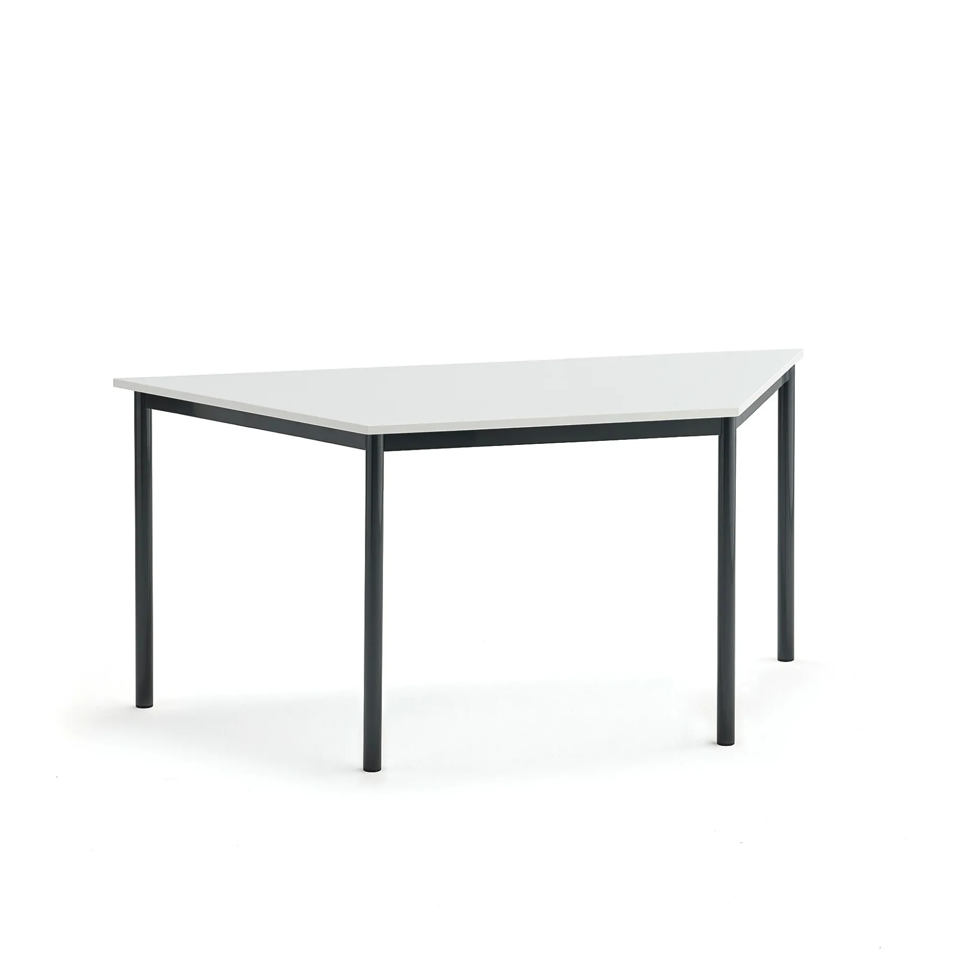 Pöytä SONITUS TRAPETS 1600x800x720 mm, korkeapainelaminaatti HPL, valkoinen, antrasiitinharmaa