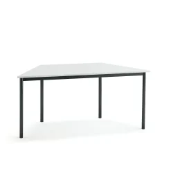 Pöytä SONITUS TRAPETS 1600x800x720 mm, korkeapainelaminaatti HPL, valkoinen, antrasiitinharmaa