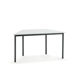 Pöytä SONITUS TRAPETS 1200x600x720 mm, korkeapainelaminaatti HPL, valkoinen, antrasiitinharmaa
