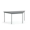 Pöytä SONITUS TRAPETS 1600x800x720 mm, tummanharmaa linoleumi, hopeanharmaa