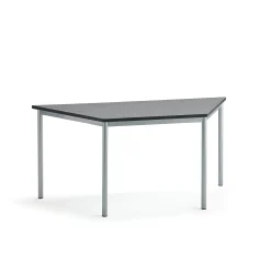Pöytä SONITUS TRAPETS 1600x800x720 mm, tummanharmaa linoleumi, hopeanharmaa