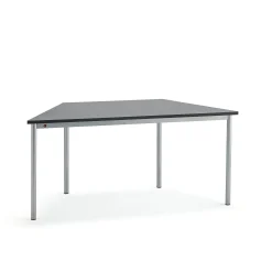 Pöytä SONITUS TRAPETS 1600x800x720 mm, tummanharmaa linoleumi, hopeanharmaa