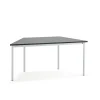 Pöytä SONITUS TRAPETS 1600x800x720 mm, tummanharmaa linoleumi, valkoinen