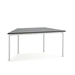 Pöytä SONITUS TRAPETS 1600x800x720 mm, tummanharmaa linoleumi, valkoinen