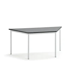 Pöytä SONITUS TRAPETS 1600x800x720 mm, tummanharmaa linoleumi, valkoinen