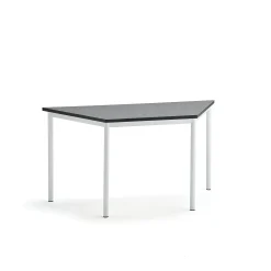Pöytä SONITUS TRAPETS 1400x700x720 mm, tummanharmaa linoleumi, valkoinen
