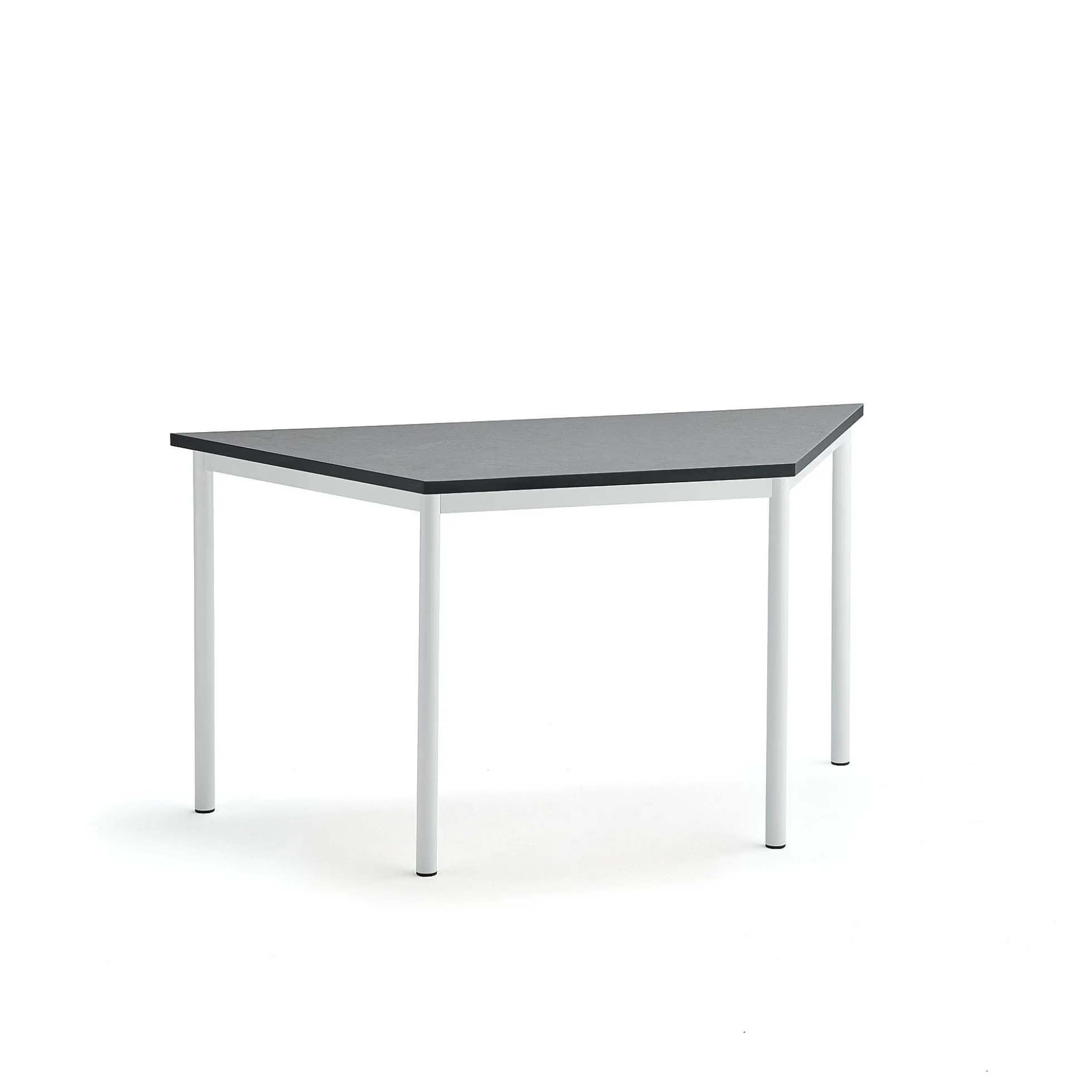 Pöytä SONITUS TRAPETS 1400x700x720 mm, tummanharmaa linoleumi, valkoinen