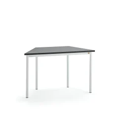 Pöytä SONITUS TRAPETS 1200x600x720 mm, tummanharmaa linoleumi, valkoinen