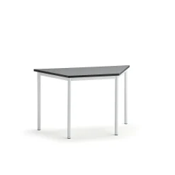 Pöytä SONITUS TRAPETS 1200x600x720 mm, tummanharmaa linoleumi, valkoinen