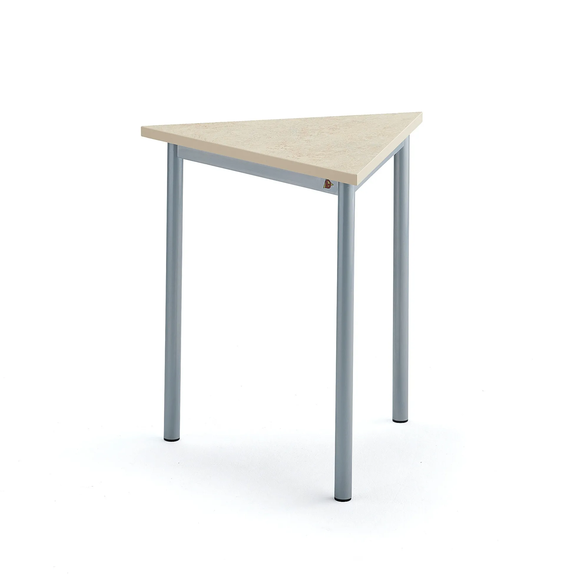 Pöytä SONITUS TRIANGEL 700x700x720 mm, beige linoleumi, hopeanharmaa
