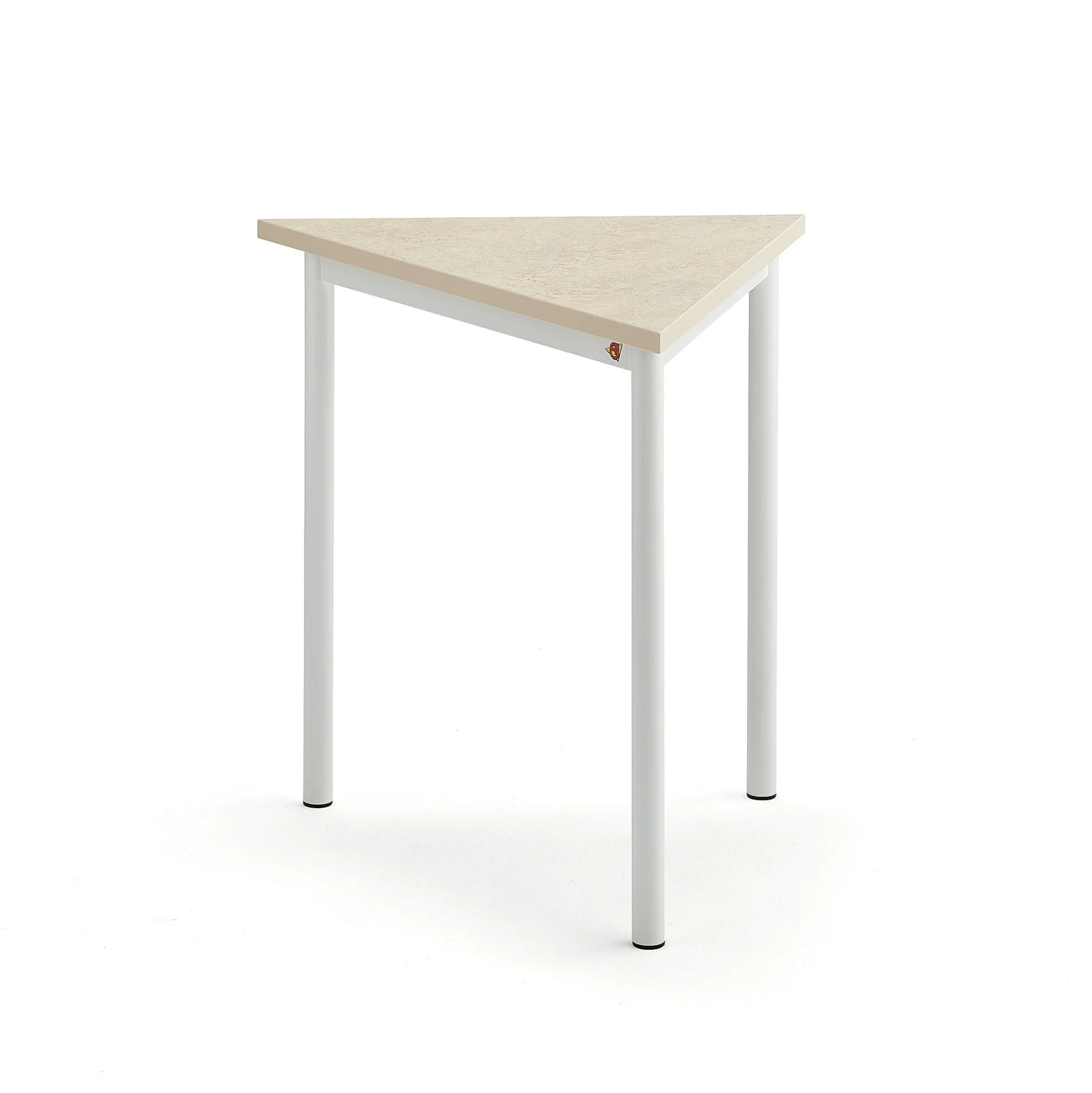 Pöytä SONITUS TRIANGEL 800x700x720 mm, beige linoleumi, valkoinen