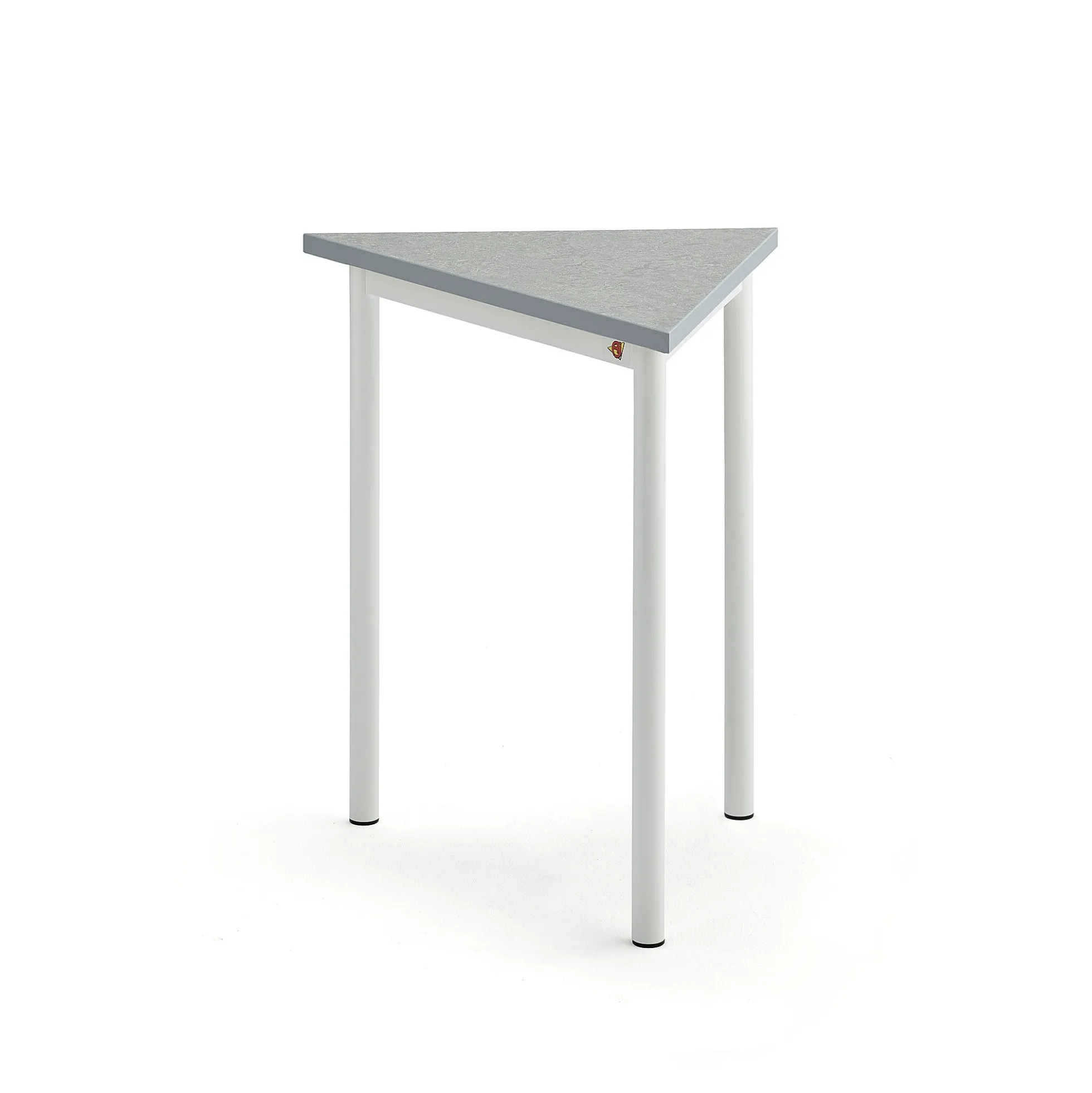 Pöytä SONITUS TRIANGEL 700x600x720 mm, harmaa linoleumi, valkoinen
