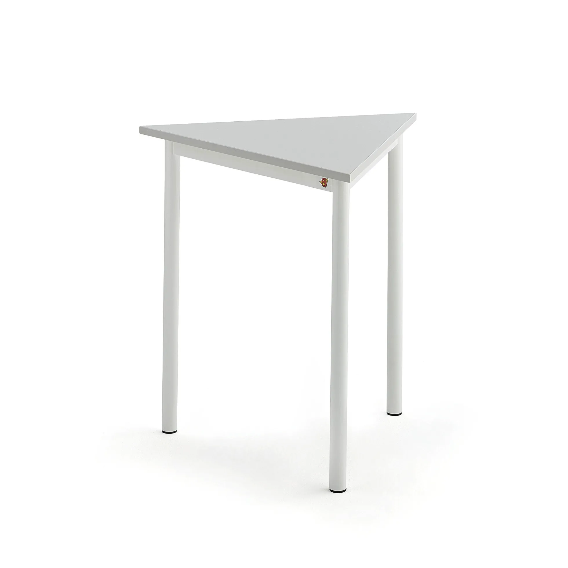 Pöytä SONITUS TRIANGEL 700x700x720 mm, korkeapainelaminaatti HPL, harmaa, valkoinen