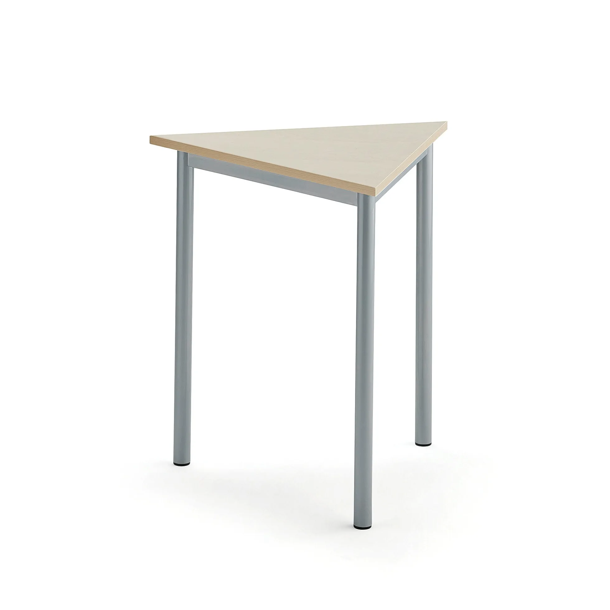 Pöytä SONITUS TRIANGEL 700x700x720 mm, korkeapainelaminaatti HPL, koivu, hopeanharmaa