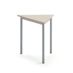 Pöytä SONITUS TRIANGEL 800x700x720 mm, korkeapainelaminaatti HPL, koivu, hopeanharmaa
