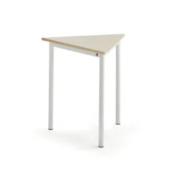 Pöytä SONITUS TRIANGEL 700x700x720 mm, korkeapainelaminaatti HPL, koivu, valkoinen