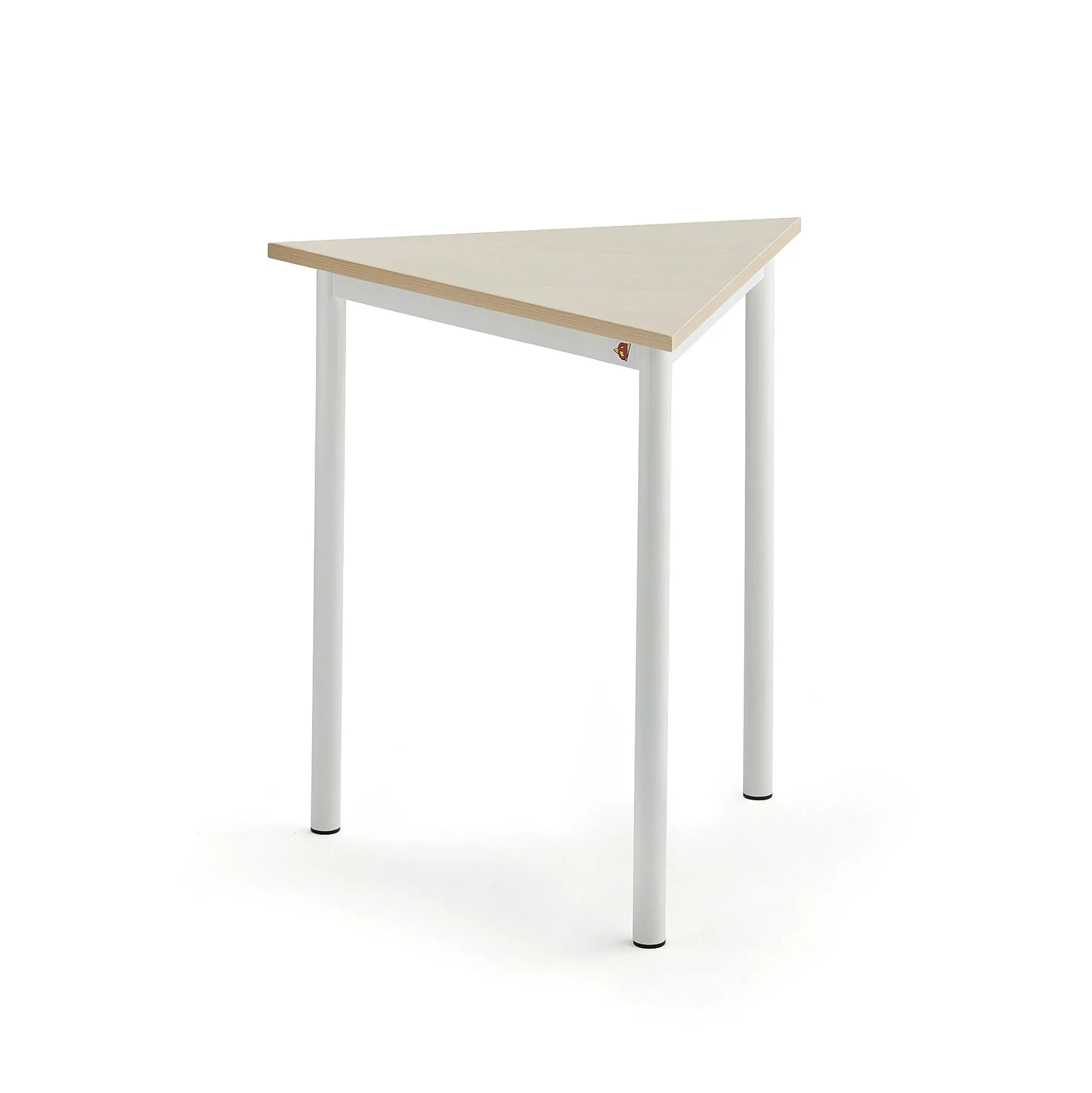 Pöytä SONITUS TRIANGEL 700x700x720 mm, korkeapainelaminaatti HPL, koivu, valkoinen