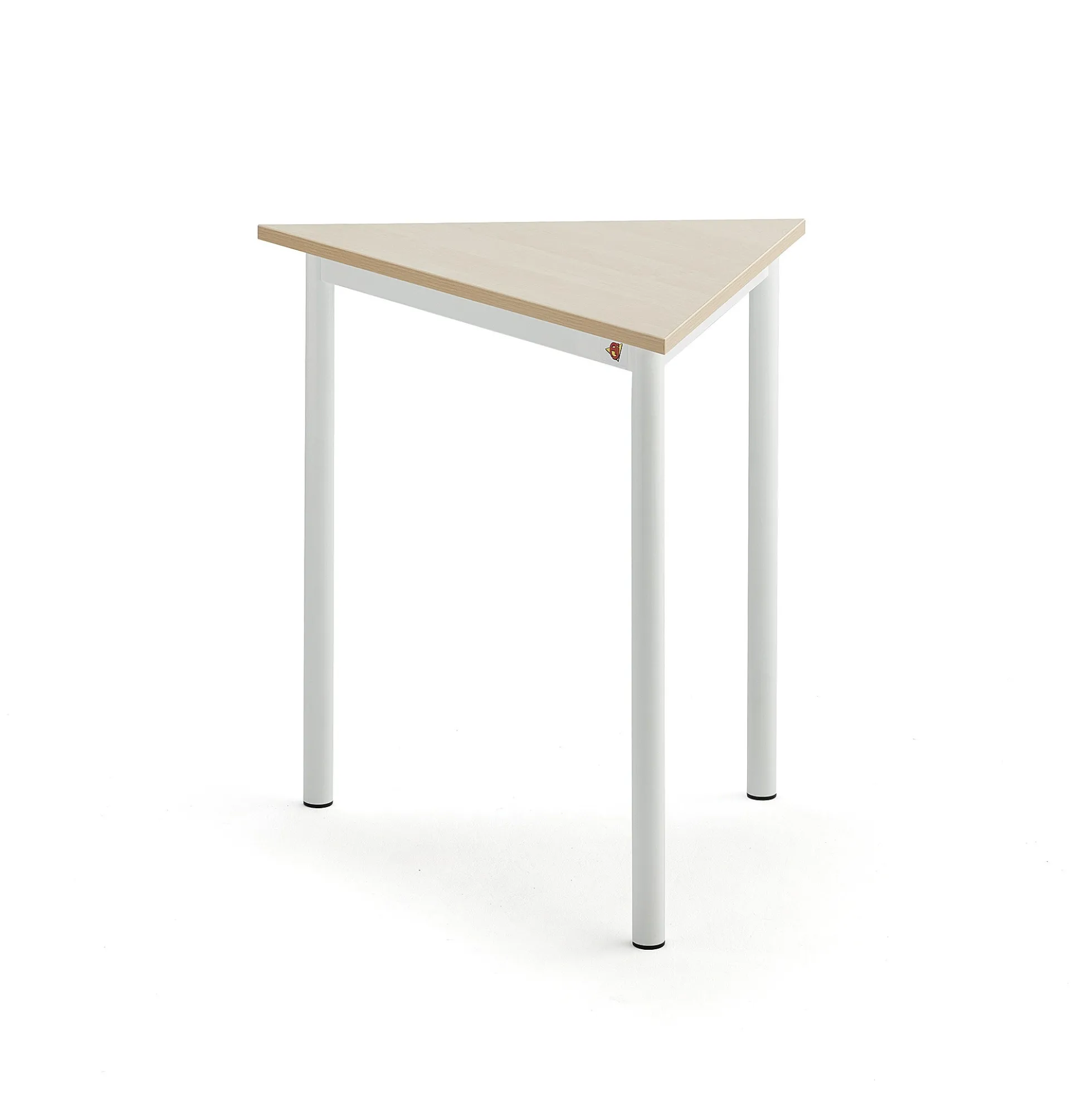 Pöytä SONITUS TRIANGEL 800x700x720 mm, korkeapainelaminaatti HPL, koivu, valkoinen