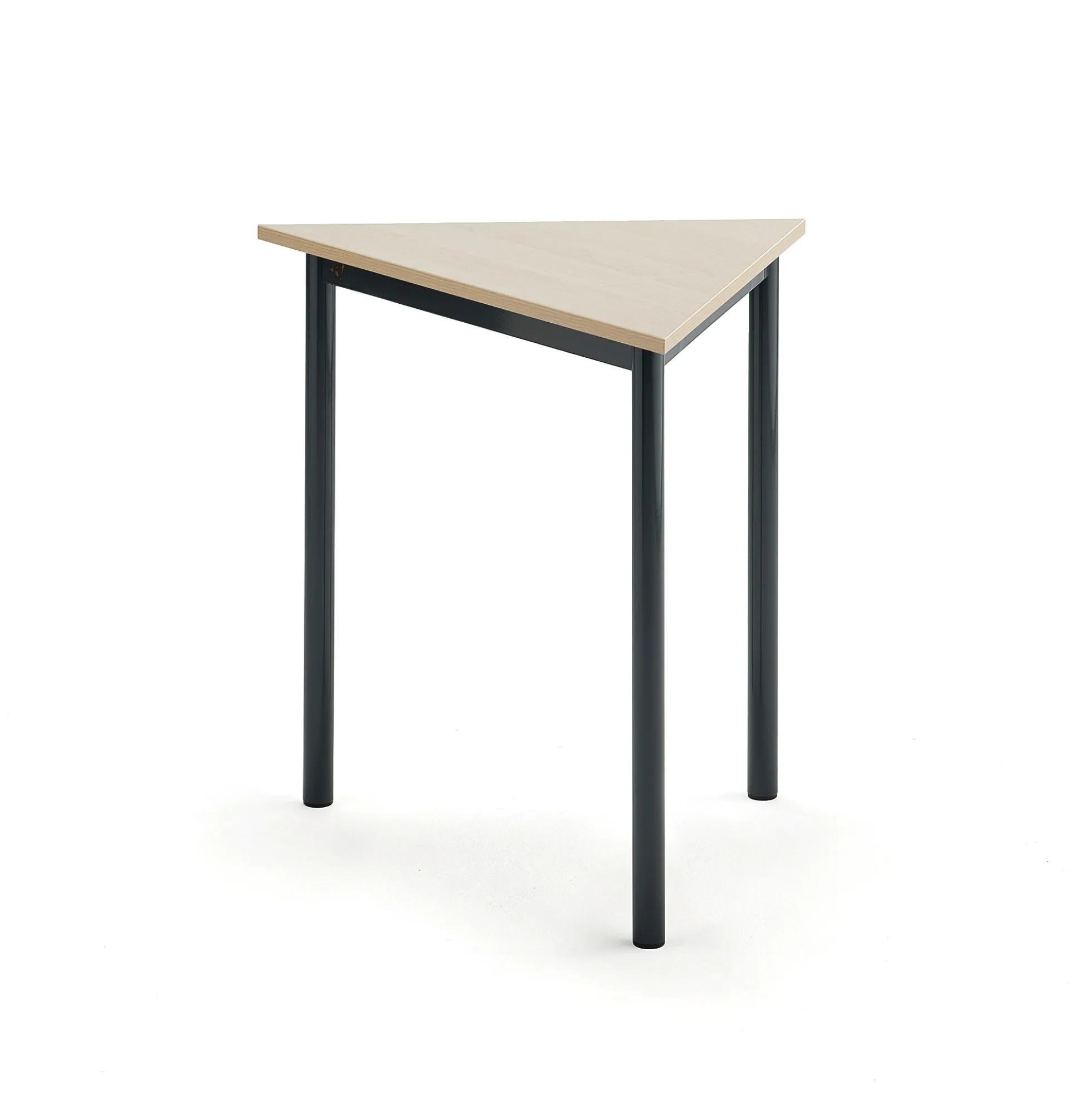 Pöytä SONITUS TRIANGEL 800x700x720 mm, korkeapainelaminaatti HPL, koivu, antrasiitinharmaa