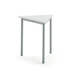 Pöytä SONITUS TRIANGEL 700x700x720 mm, korkeapainelaminaatti HPL, valkoinen, hopeanharmaa