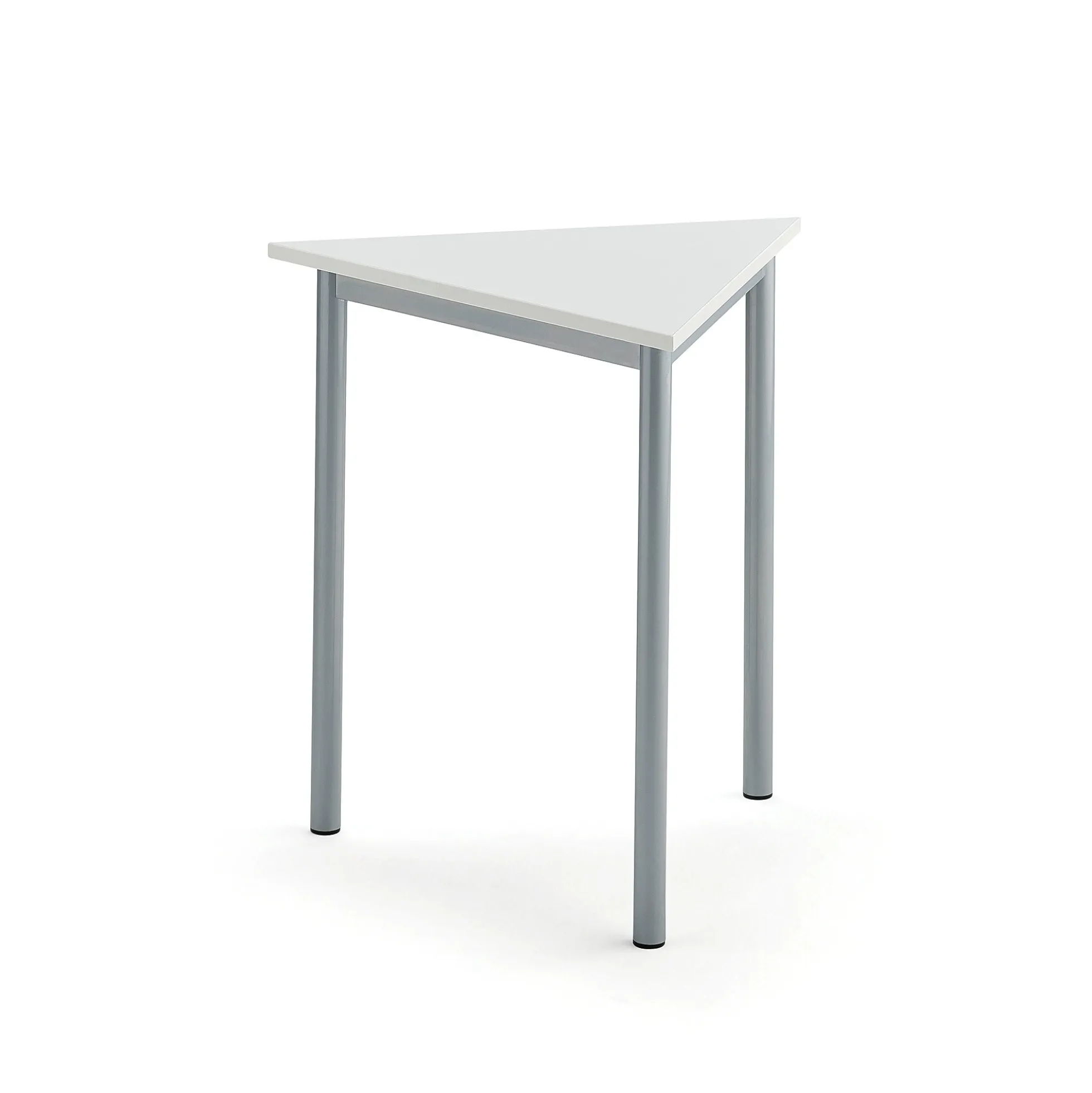 Pöytä SONITUS TRIANGEL 700x700x720 mm, korkeapainelaminaatti HPL, valkoinen, hopeanharmaa