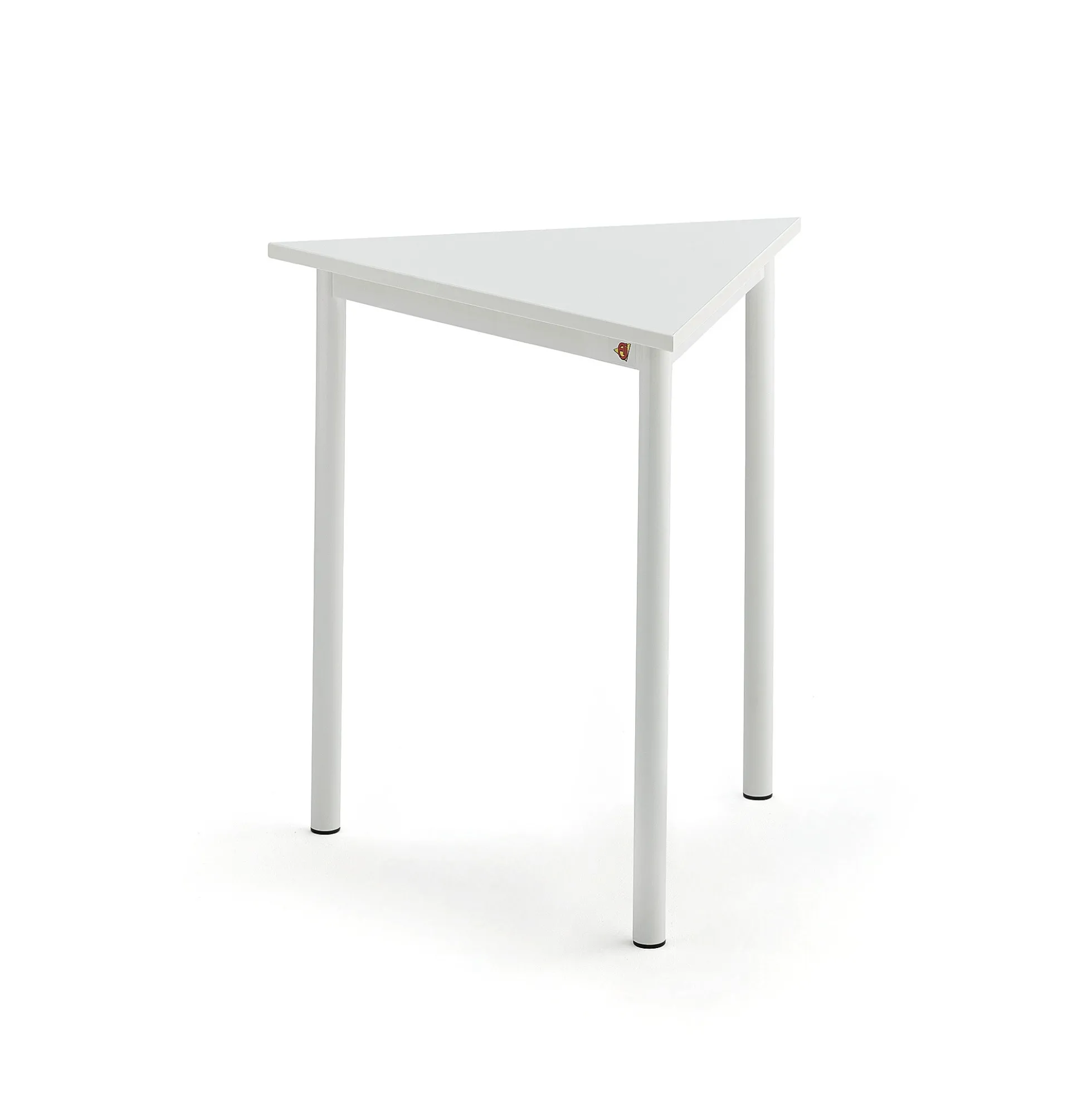 Pöytä SONITUS TRIANGEL 700x700x720 mm, korkeapainelaminaatti HPL, valkoinen, valkoinen