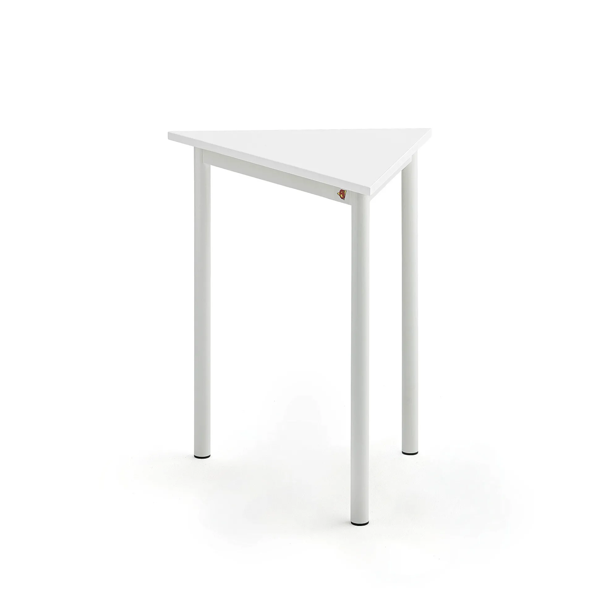 Pöytä SONITUS TRIANGEL 700x600x720 mm, korkeapainelaminaatti HPL, valkoinen, valkoinen