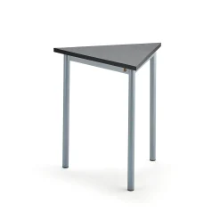 Pöytä SONITUS TRIANGEL 700x700x720 mm, tummanharmaa linoleumi, hopeanharmaa