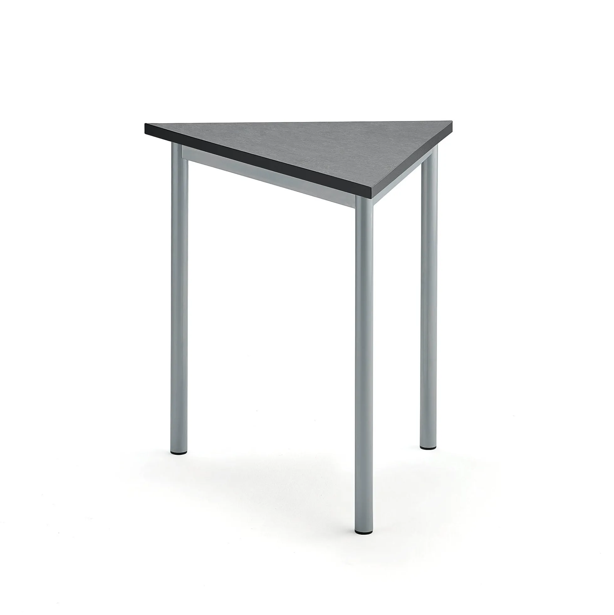 Pöytä SONITUS TRIANGEL 800x700x720 mm, tummanharmaa linoleumi, hopeanharmaa