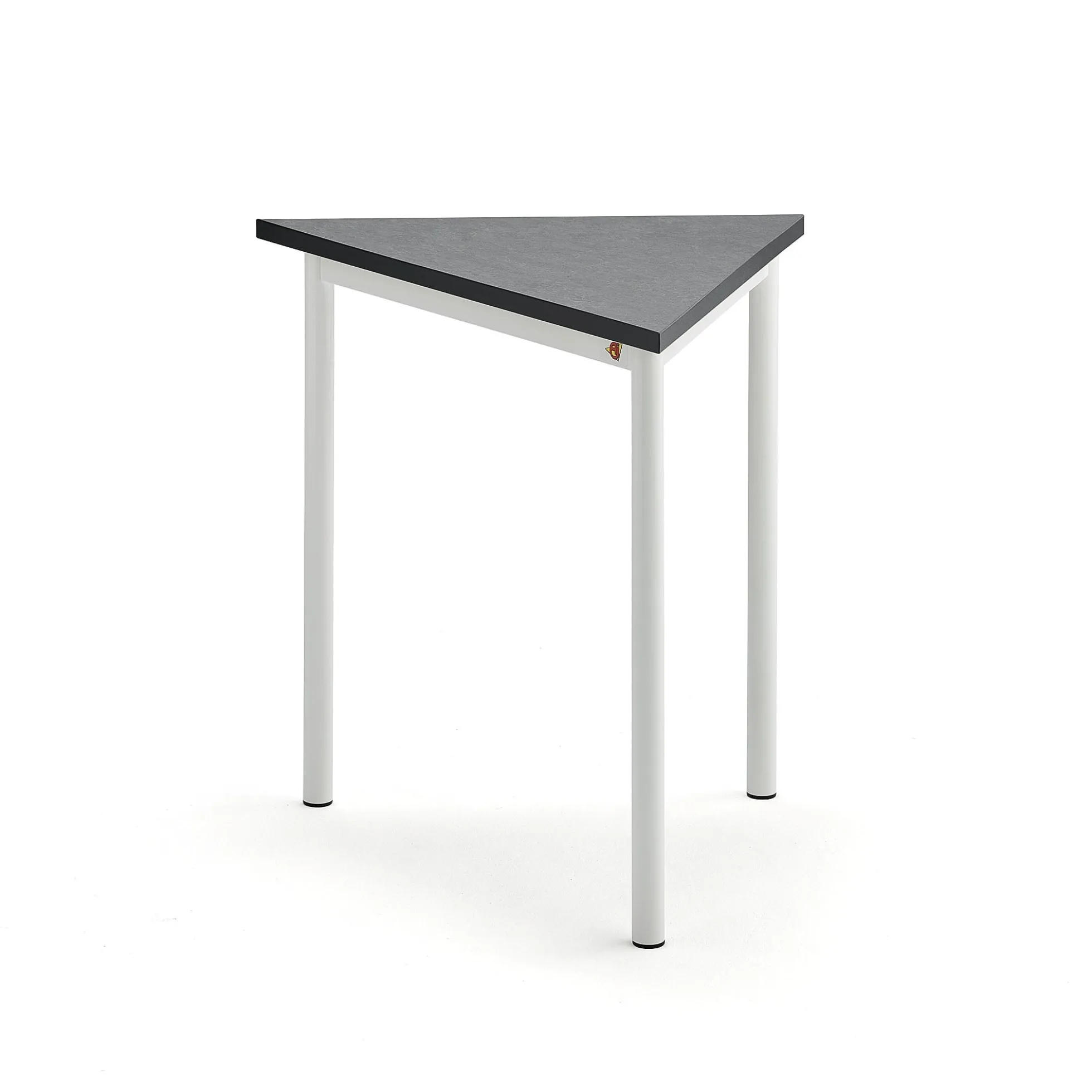 Pöytä SONITUS TRIANGEL 800x700x720 mm, tummanharmaa linoleumi, valkoinen