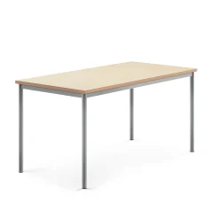 Pöytä SONITUS 1600x800x760 mm, beige linoleumi, hopeanharmaa