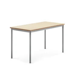 Pöytä SONITUS 1400x700x760 mm, beige linoleumi, hopeanharmaa
