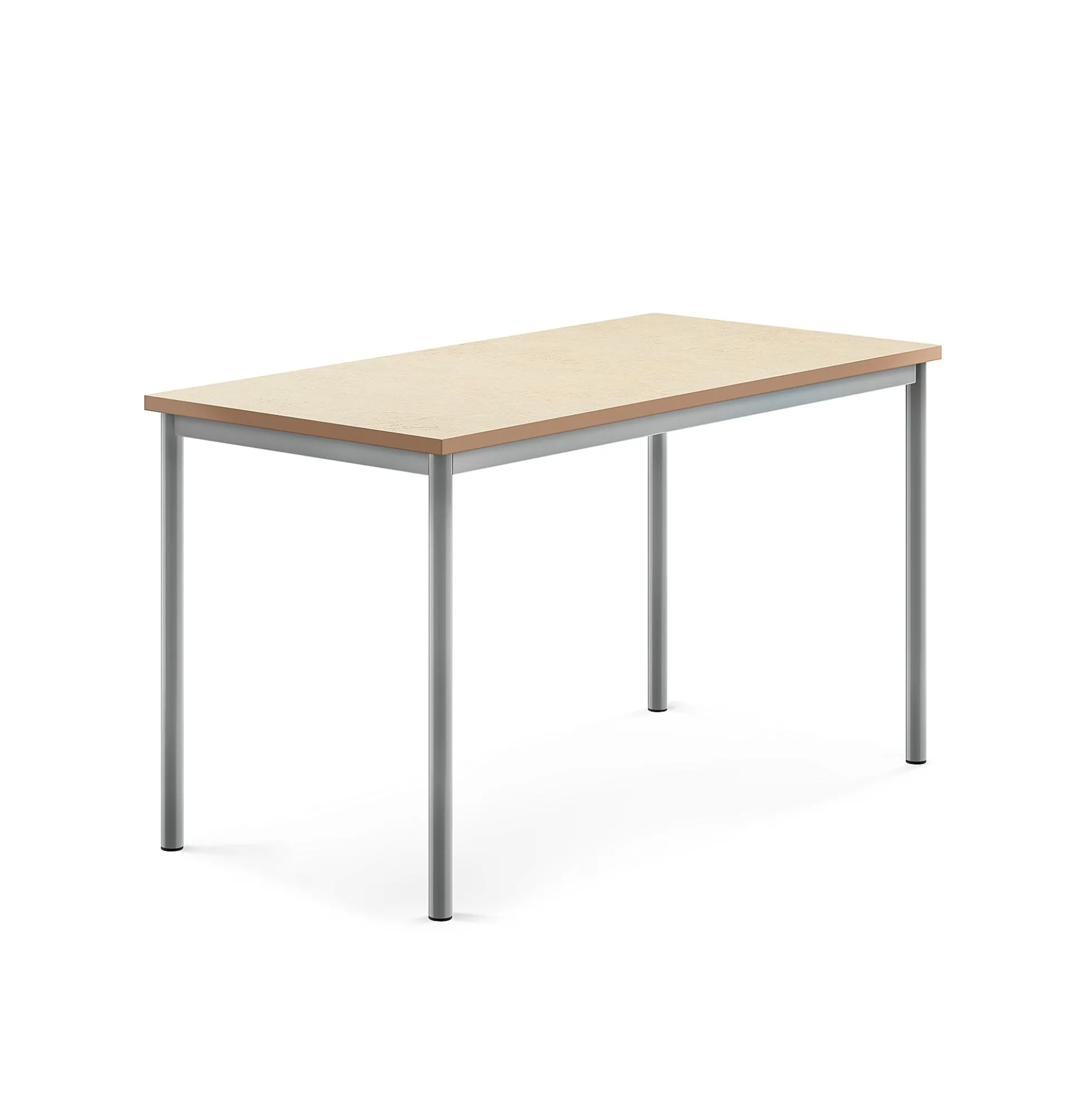 Pöytä SONITUS 1400x700x760 mm, beige linoleumi, hopeanharmaa