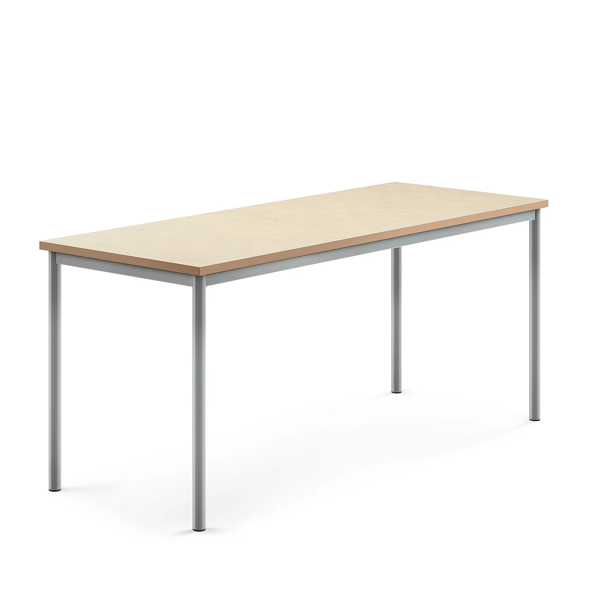 Pöytä SONITUS 1800x700x760 mm, beige linoleumi, hopeanharmaa