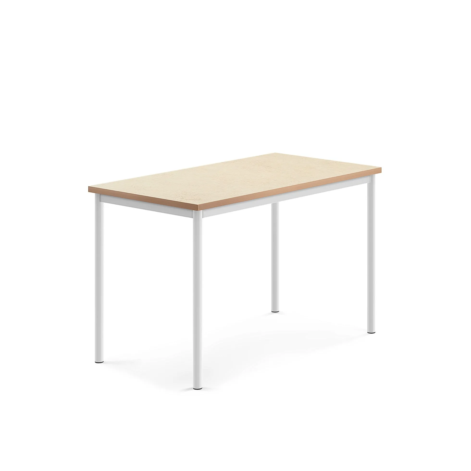 Pöytä SONITUS 1200x700x760 mm, beige linoleumi, valkoinen