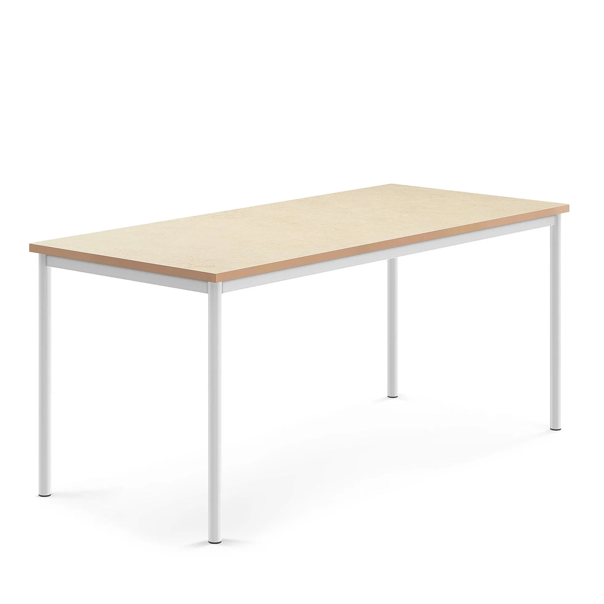 Pöytä SONITUS 1800x800x760 mm, beige linoleumi, valkoinen