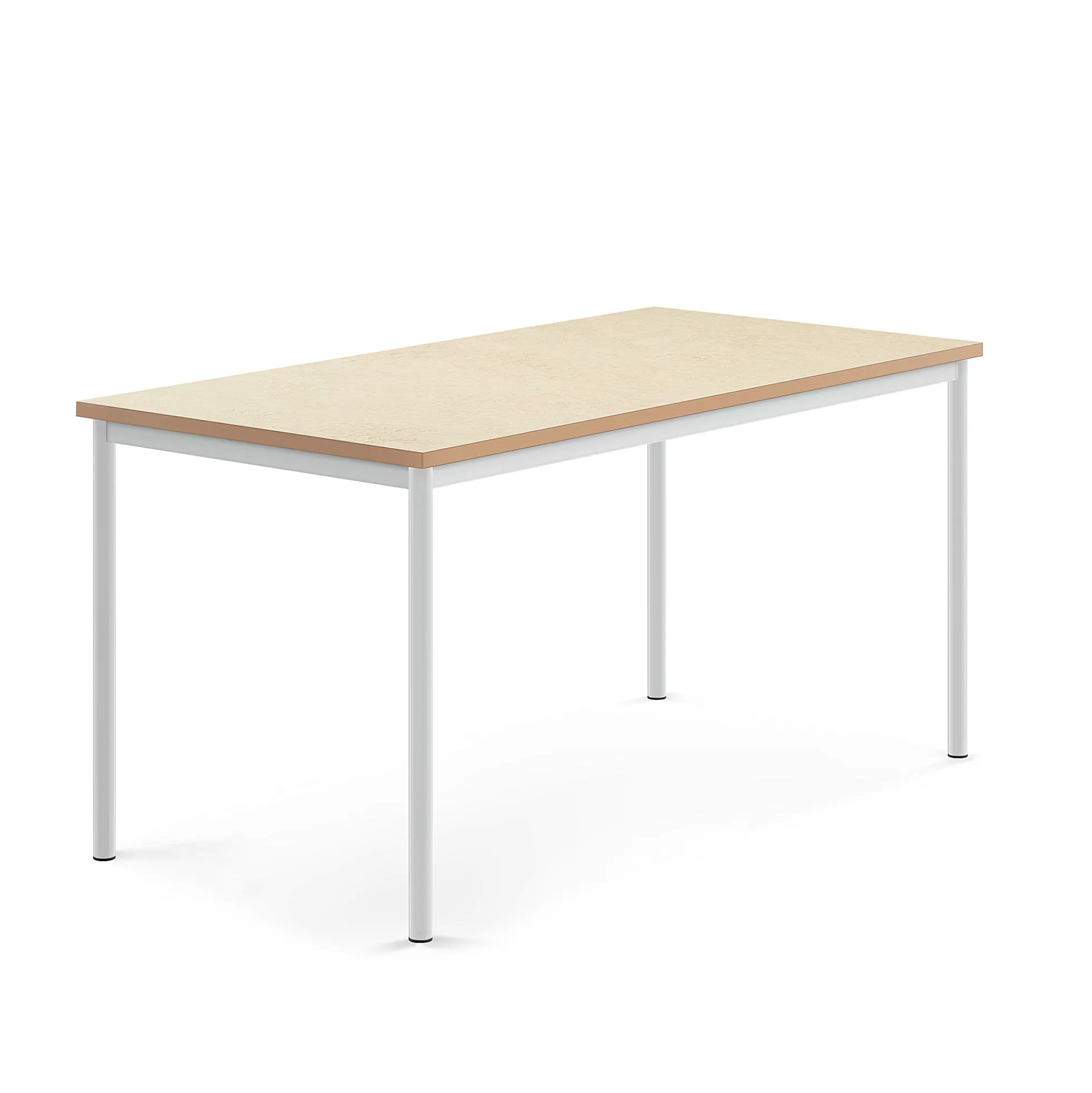 Pöytä SONITUS 1600x800x760 mm, beige linoleumi, valkoinen