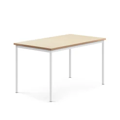 Pöytä SONITUS 1400x800x760 mm, beige linoleumi, valkoinen