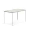 Pöytä SONITUS 1400x800x760 mm, korkeapainelaminaatti HPL, harmaa laminaatti, valkoinen